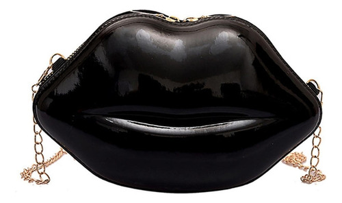 Sexy Lips Style Fashion Pu Ladies Clutch Bag Cadena Monedero