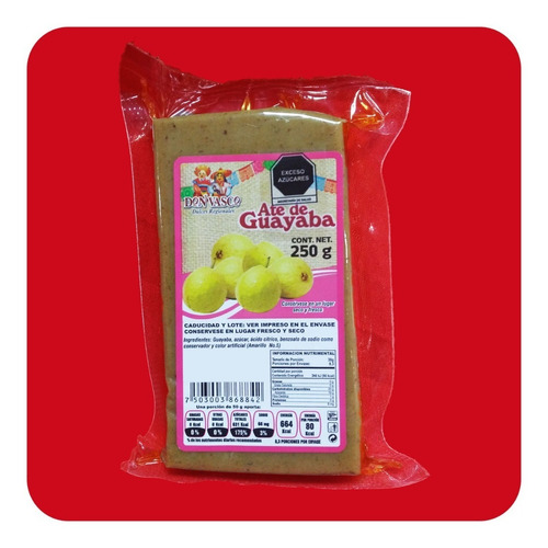 Imagen 1 de 1 de Dulce Típico Poblano Ate De Guayaba 250gr Dlt