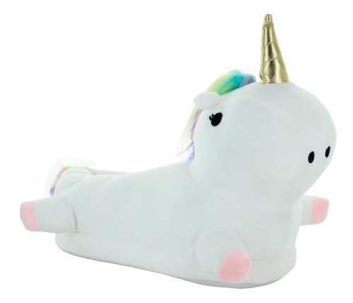 Andrea Pantufla Unicornio Suela Suave Tela Blanco Niña 84010