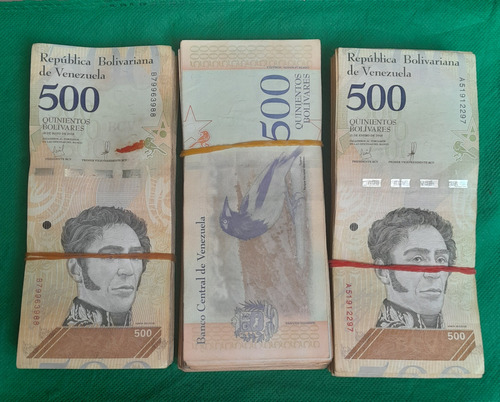 Tres Fajos Billetes De 500 Bolivares Soberanos (circulados)
