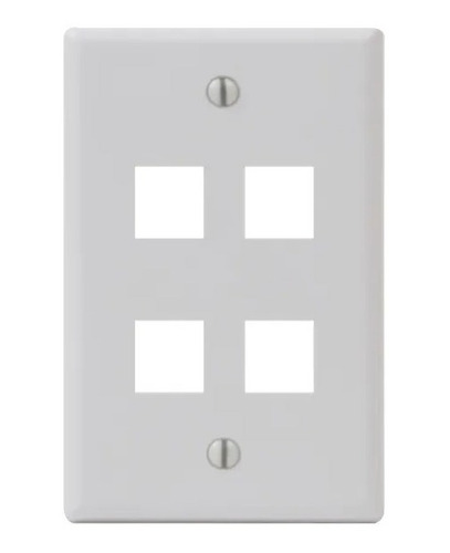 Placa De Pared De 4 Puertos, Keystone, Color Blanco