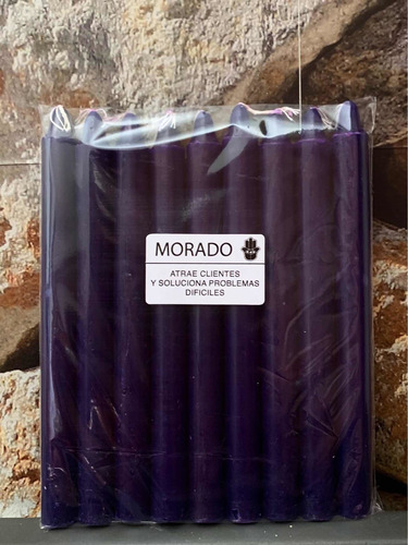 Velas Novena Morada ( 9 Velas De 17 Cms). Atrae Clientes 