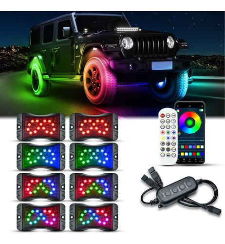 Kit Luz Roca Led Rgb Iluminacion Neon Brillo Multicolor Gran