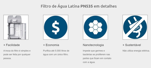 Imagem 7 de 7 de Filtro Purificador De Água Natural Latina Pn535 Fumê Claro