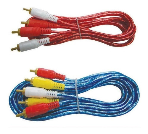 Cable De Audio Y Video 3 Rca A 3 Rca Macho Macho 5 Metros