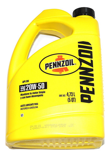 Garrafa Pennzoil 20w50, Multigrado