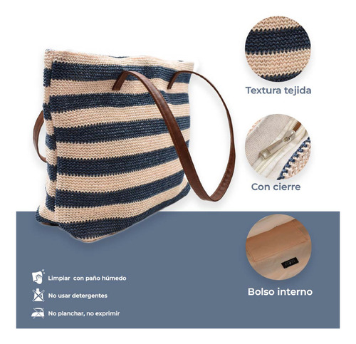 Bolsa De Playa De Rayas Amplia Y Cómoda