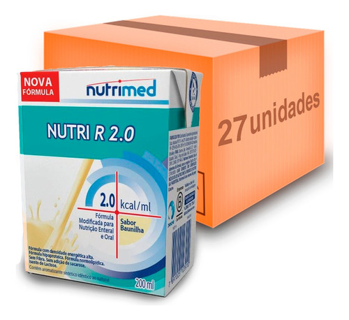 Nutri R 200ml - Kit Com 12 Unidades - Nutrimed Sabor Baunilha