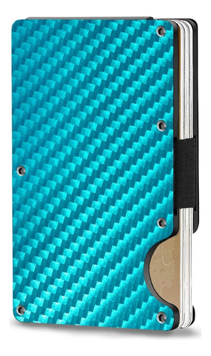 Cartera Para Hombre Ciana, Diseño Fibra De Carb. Aqua, Clip