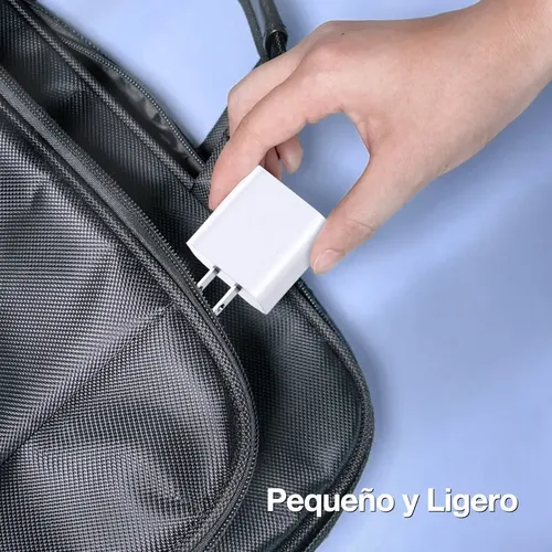 Cargador Tipo C GaN Carga Rápida PD 20W 1Hora con Cable USB C a C para ...