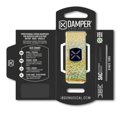 Damper Ibox Cuero Holografico Dorado Tipo Fretwraps