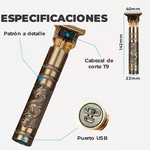 Imagen 3 de 10 de Maquina De Afeitar Barba Recargable Rasuradora Profesional