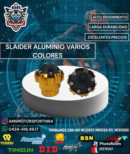 Slaider Aluminio Varios Colores