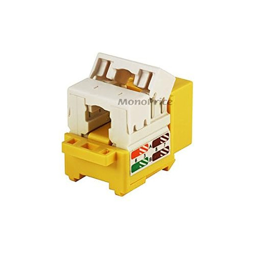 Jack Keystone Cat5e Punch Down, Amarillo (105377)