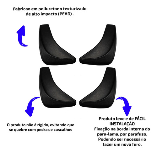 Kit Lameiro Parati Proteção Aparabarro Universal Curto 4 Pçs