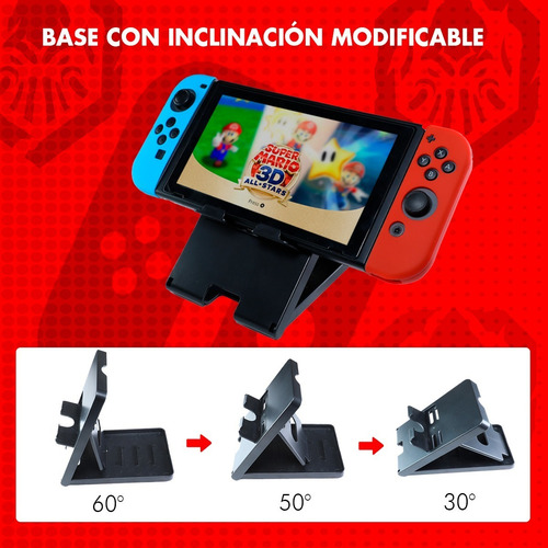 Kit Para Switch Estuche Protector Accesorios Mica