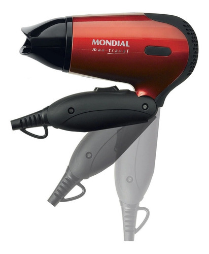 Secador De Cabelo Mondial Max Travel 1200w Sc10 Bivolt Cor Vermelho/Preto 110V/220V