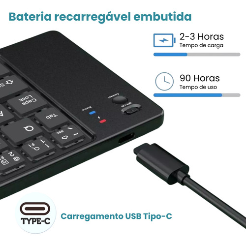 Magic Keyboard Bluetooth Teclado Magico Dobravel Universal