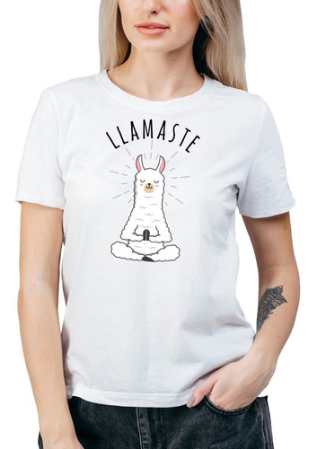 Polera Mujer Llamaste Namaste La Llama Meditación Scl27