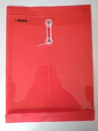 Sobre Bolsa Mae Vertical Plástico Grueso Tamaño Carta 12pzas Color Rojo