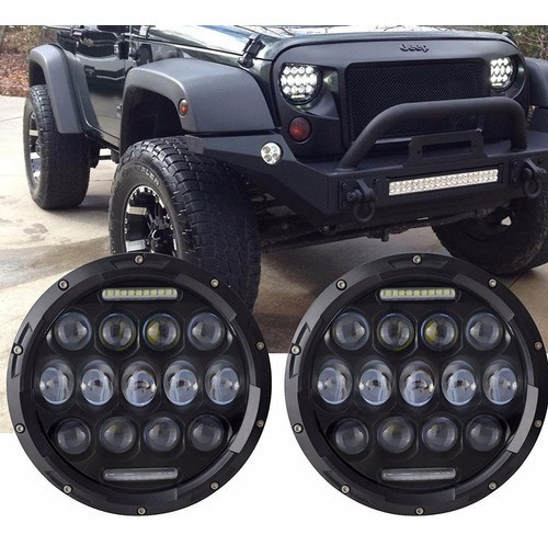 Par Faros Led Jeep 7 Pulgadas 13 Led Wrangler Sahara Rubicon