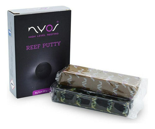 Reef Putty 200g Nyos Cola Epoxi Preta P/ Fixar Corais Rochas Cor Preto