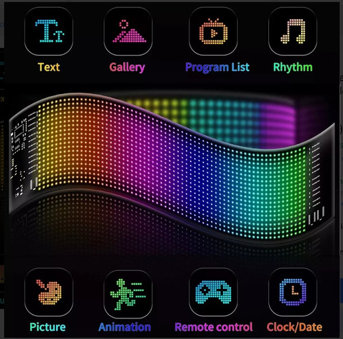 Letrero Panel Matrix Led Luminoso Flexible Rgb App +control