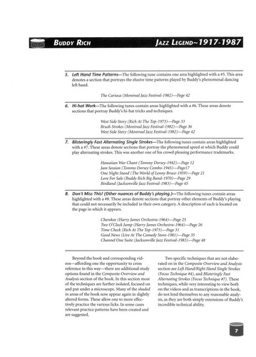 Buddy Rich Jazz Legend: Transcriptions And Analysis Of The W