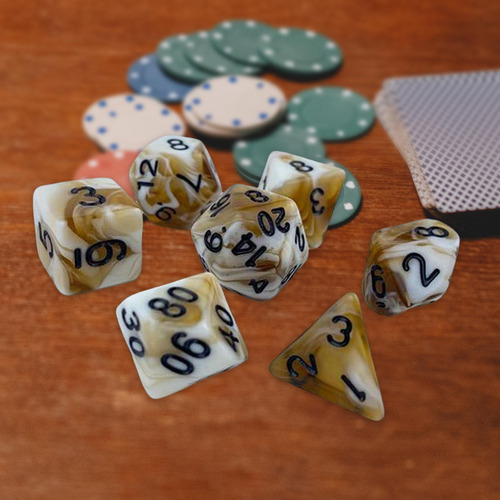 7x Juego De Dados Poliédricos D6 D4 D8 D10 D12 D20 Juego De