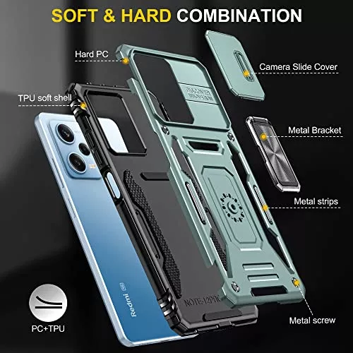 CCSmall Funda para Xiaomi Redmi Note 12 Pro 5G, Funda para Poco X5 Pro,  resistente a prueba de golpes, funda de teléfono compatible con carga