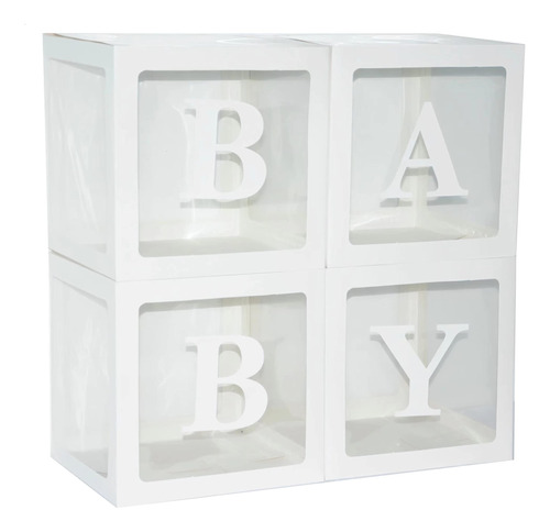 Baby Shower Box Party Decoration 4 Piezas Caja De Globo Tran