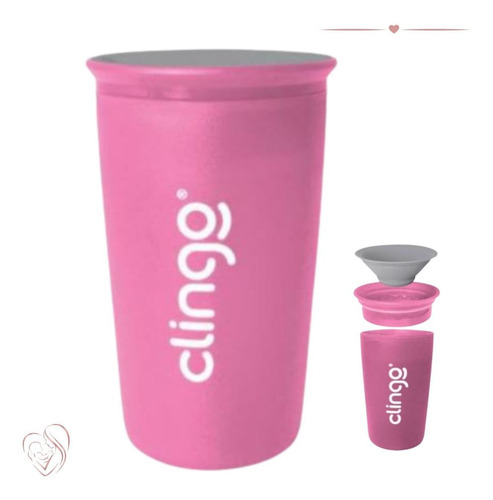 Copo Transição Bebê Magic Colors 360º Rosa Clingo