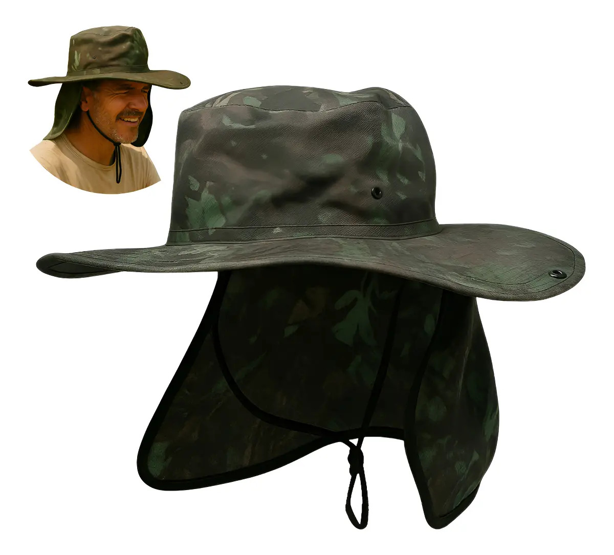 Chapéu Com Proteção De Engenheiro Obra Segurança Trabalho Cor Verde Camuflado Tamanho Un