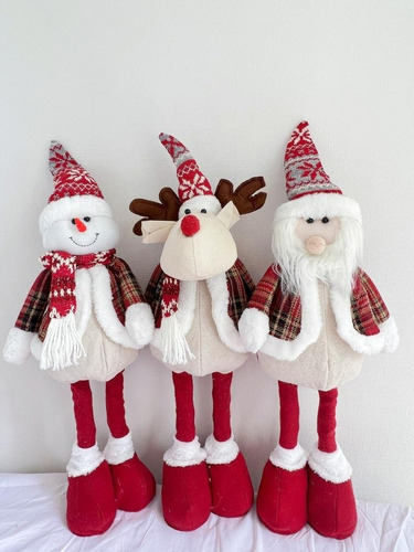 Imagen 2 de 4 de Pack 3 Monos Patas Largas Navideño 60cm