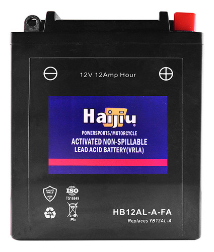 Imagen 1 de 9 de Batería Moto Haijiu Hb12al-a-fa Agm Gel Libre Mantenimiento