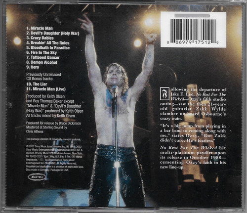 Ozzy Osbourne - No Rest For The Wicked Cd Nuevo!!