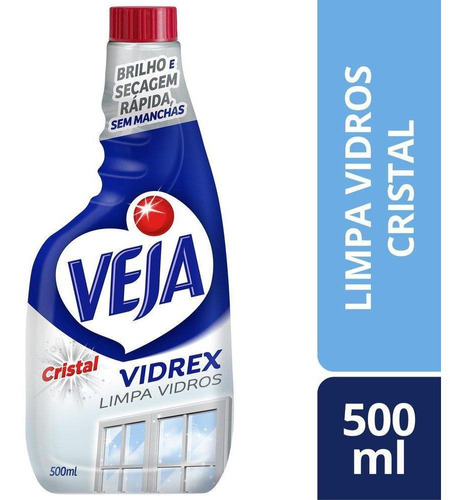 Veja Cristal Vidrex Limpa Vidros Líquido Refil 500ml