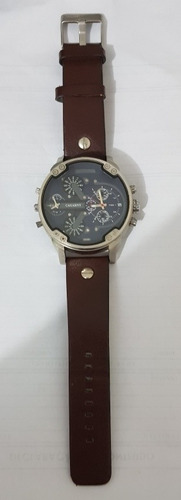 Relogio Grand Data Hora Inox Pulseira Imita Couro Ler Anunci