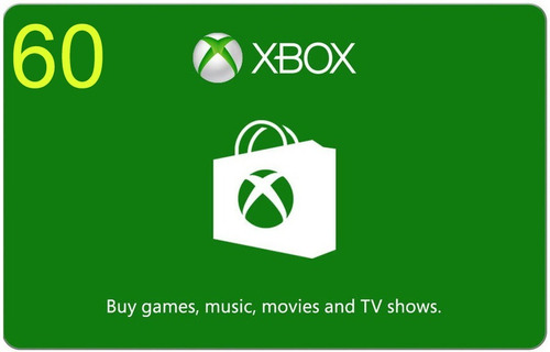 60 Xbox Gift Card One Y 360 Compras Juegos Código Original