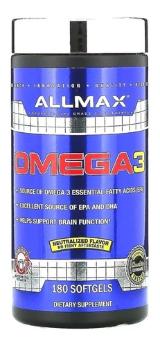 Mega-3 Óleo De Peixe Água Fria Ultra Puro, 180 Softgels