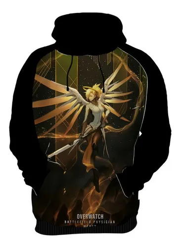 Blusa Casaco Frio Moletom Overwatch Mercy Jogo Em Alta Hd 3