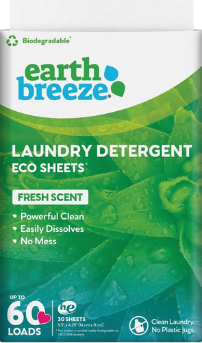 Earth Breeze 30 Hojas De Detergente Ecológico