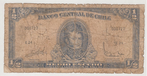 Billete Numero Bajo 727 Medio Escudo Massad Ibañez (c85) 