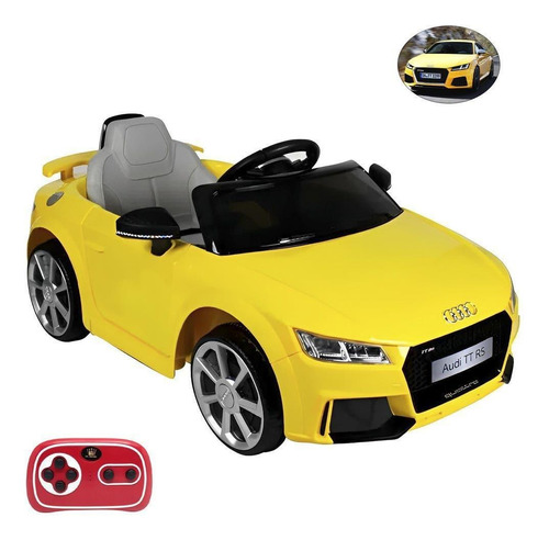 Carro a bateria para crianças Bel Audi TT RS Brink cor amarelo 110V/220V