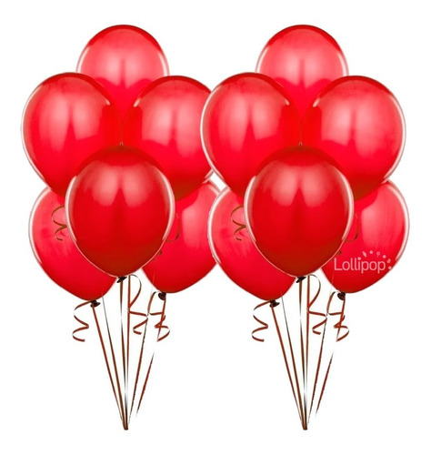 Imagen 1 de 1 de Globos Rojos Perlados  X 25 U - Lollipop