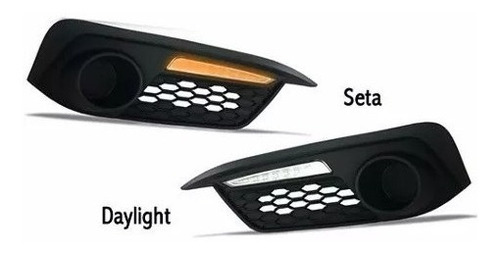 Imagem 2 de 2 de Moldura Led Daylight Farol Milha Civic 2017 Com Seta