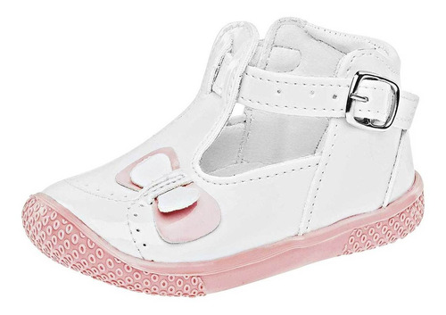 Chaparrin Niña Bebé Zapato Casual Charol Blanco Cod 62176-1