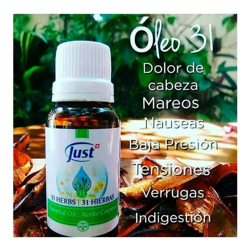 Imagen 6 de 6 de Aceite Esencial Oleo 31 Just 20ml Original + Envío Gratis