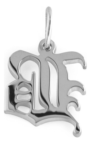 Conjunto Cadena Con Dije Inicial / Letra Plata 925 Cursiva Color Gótica