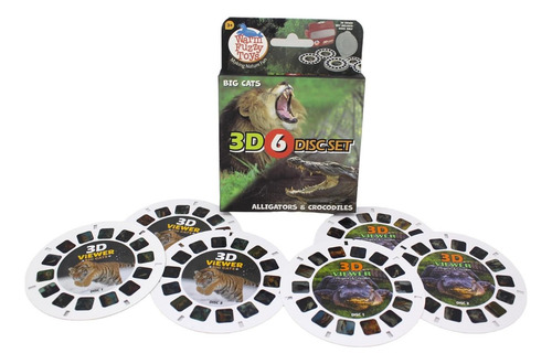 Juguete Warm Fuzzy Cocodrilo Y Gato Grande 6 Ruedas 3d